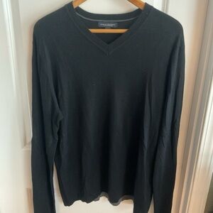 Banana Republic Silk Cashmere - Men's Black V-Neck Sweater - Size Large